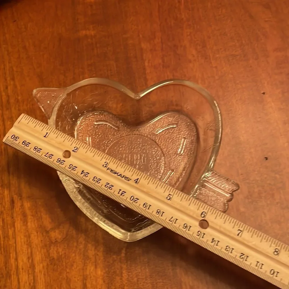 Vintage Safe-Bake USA Glass Heart Pan with Cupid & Arrow